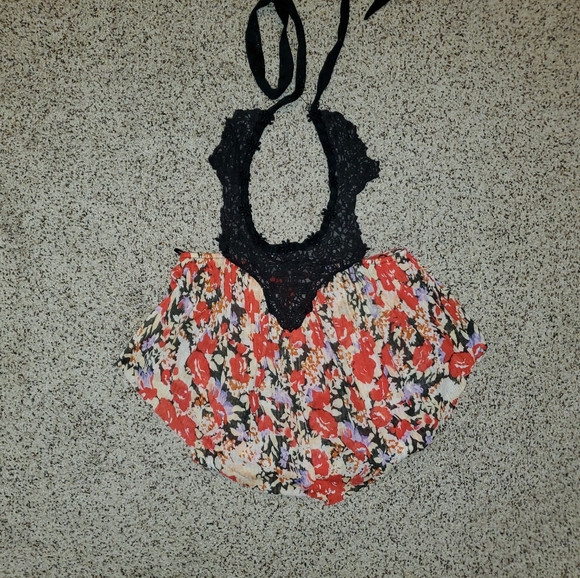FREE PEOPLE Embroidered FLORAL FLOWY TANK TOP Blouse - Picture 1 of 5